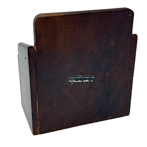 Vintage Rosenthal Netter Wood Recipe Box MCM 3x5 Card Holder Ceramic Tile Front - Picture 8 of 10